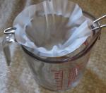 coffee filters in strainer